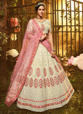 Off White And Pink Wedding Lehenga Choli