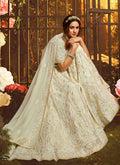 Indian Clothes - Off White Wedding Lehenga Choli