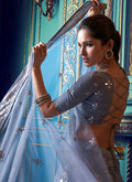 Indian Clothes - Purple And Gold Indo Western Lehenga Choli