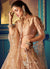 Indian Clothes - Peach And Gold Indo Western Lehenga Choli