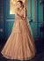 Peach And Gold Indo Western Lehenga Choli