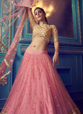 Indian Lehanga - Golden Pink Indo Western Lehenga Choli In usa uk canada