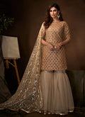 Beige Traditional Gharara Suit