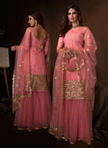 Pink Embroidered Gharara Suit