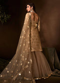 Indian Clothes - Copper Traditional Embroidered Gharara Suit
