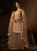 Copper Embroidered Gharara Suit