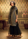 Black Sequence Embroidered Gharara Suit