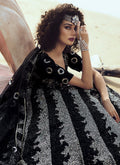 Indian Clothes - Black Sequence Embroidered Lehenga Choli