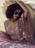 Indian Clothes - Lilac Purple Sequence Lehenga Choli