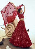 Indian Lehanga - Rouge Red Embroidered Lehenga Choli In usa uk canada