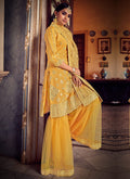 Golden Yellow Mirror Embroidered Gharara Suit