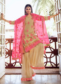 Beige And Pink Gharara Suit In usa uk canada