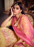 Yellow And Pink Mirror Gharara Suit In usa