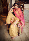 Yellow And Pink Mirror Gharara Suit In usa uk canada