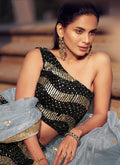 Black And Teal Lehenga Choli In usa uk canada