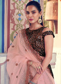 Black And Peach Lehenga Choli In usa