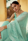 Sea Green Party Wear Saree In usa