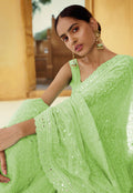 Lime Green Party Wear Saree In usa