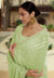 Green Mirror Embroidered Party Wear Saree