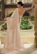 Peach Party Wear Saree In usa