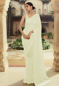 Off White Sequence Embroidered Party Wear Saree