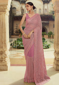 Purple Sequence Embroidered Party Wear Saree