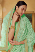 Pear Green Party Wear Saree In new zealand