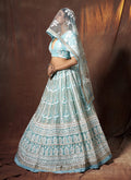 Baby Blue And White Lehenga Choli In usa uk canada