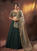 Green Golden Floral Embroidered Lehenga Choli
