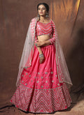 Fushia Pink Mirror Embroidered Lehenga Choli