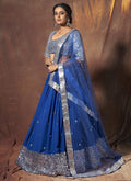 Blue And Silver Lehenga Choli In usa