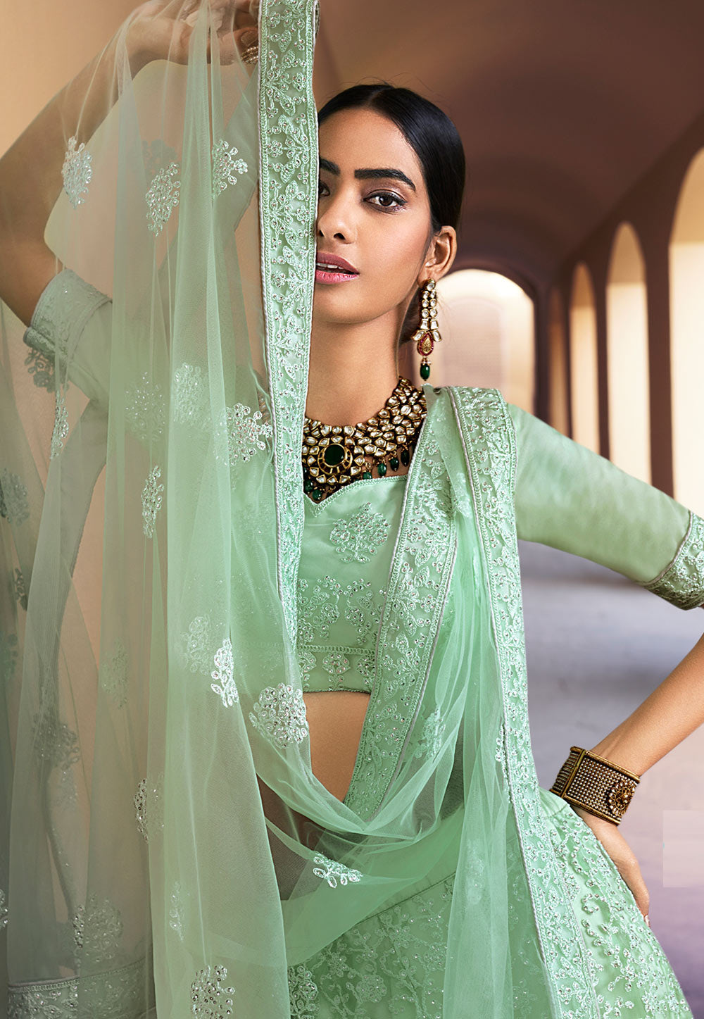  Green Lehenga Choli In usa uk canada