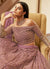 Mauve Foil Mirror Indian Wedding Lehenga
