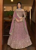 Mauve Foil Mirror Wedding Lehenga