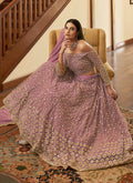 Mauve Foil Mirror Wedding Lehenga In usa
