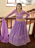 Lilac Lavender Indian Wedding Lehenga In uk