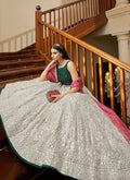 Grey And Green Wedding Lehenga