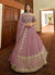 Mauve Foil Mirror Embroidered Indian Wedding Lehenga