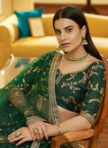 Deep Green Sequence Wedding Lehenga New Zealand