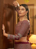 Maroon Embroidered Wedding Lehenga