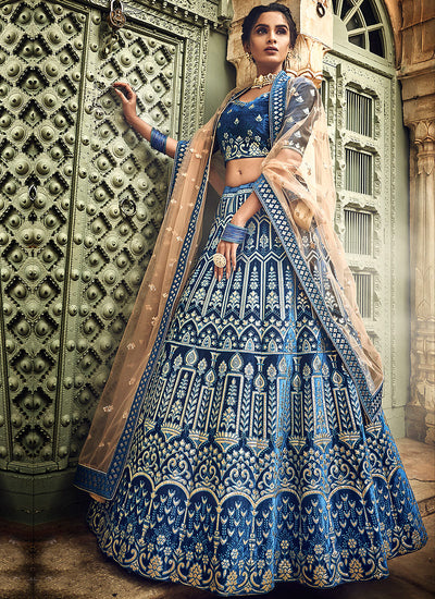 Navy Blue Designers Lehenga Choli