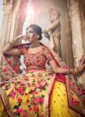 Yellow And Red Designer Wedding Lehenga Choli, Salwar Kameez