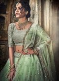 Sea Green Designer Wedding Lehenga Choli, Lehenga