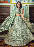 Light Green Designer Wedding Lehenga Choli, Lehenga