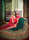 Green And Red Designer Wedding Lehenga Choli