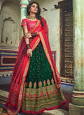 Green And Red Designer Lehenga Choli