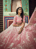 Peach Designer Wedding Lehenga Choli, Lehenga