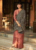 Rust Pink Silk Salwar Kameez With Embellished Shawl