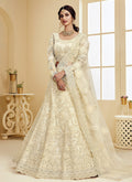 Off White Pearl Embroidered Wedding Lehenga Choli