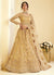 Beige Golden Pearl Embroidered Wedding Lehenga Choli